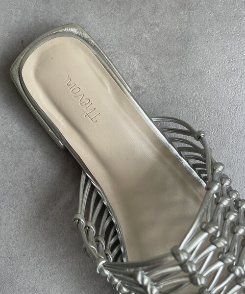 Thevon（ゼボン）の「編み込みミュール（サンダル・レディース・ブラック/シルバー・M/L）」の15枚目の写真