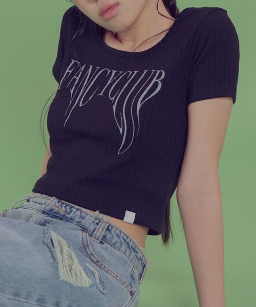 FANCY CLUB（ファンシークラブ）の「NASTY FANCY CLUB／TYPO UネックT（Tシャツ/カットソー・レディース・ブラック/アイボリー/グレー・FREE）」の2枚目の写真