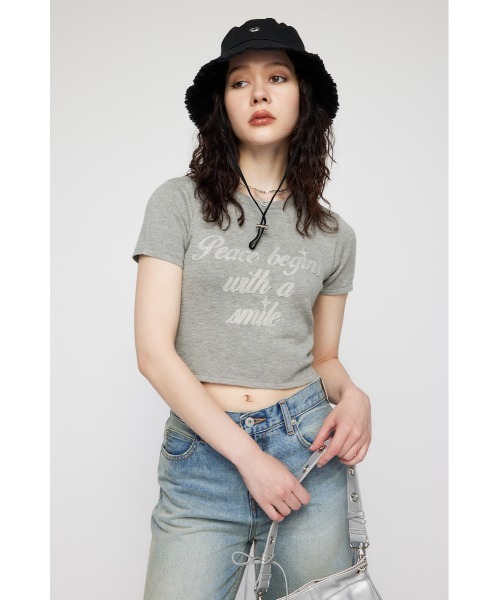 LAGUA GEM（ラグアジェム）の「EMBROIDERY HIGH GAUGE ニット（Tシャツ/カットソー・レディース・グレー/ブラック/レッド・FREE）」の14枚目の写真