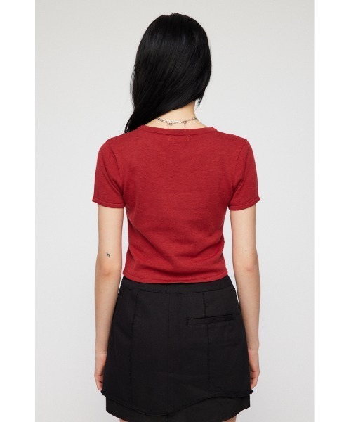 LAGUA GEM（ラグアジェム）の「EMBROIDERY HIGH GAUGE ニット（Tシャツ/カットソー・レディース・グレー/ブラック/レッド・FREE）」の7枚目の写真