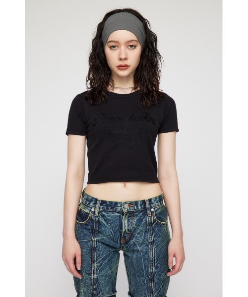 LAGUA GEM（ラグアジェム）の「EMBROIDERY HIGH GAUGE ニット（Tシャツ/カットソー・レディース・グレー/ブラック/レッド・FREE）」の19枚目の写真