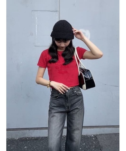 LAGUA GEM（ラグアジェム）の「EMBROIDERY HIGH GAUGE ニット（Tシャツ/カットソー・レディース・グレー/ブラック/レッド・FREE）」の20枚目の写真