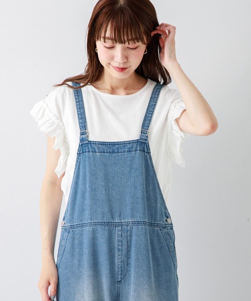 URBAN RESEARCH Sonny Label（アーバンリサーチサニーレーベル）の「『WEB限定』フリルスリーブプルオーバー（Tシャツ/カットソー・レディース・オフホワイト/ブラック/ブラック系その他/ブルー系その他・FREE）」の2枚目の写真