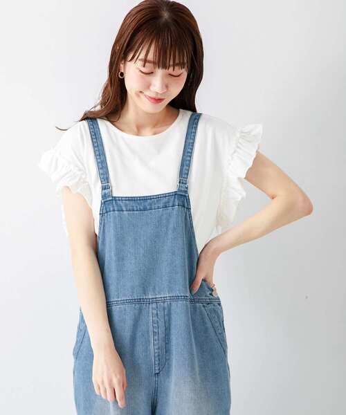 URBAN RESEARCH Sonny Label（アーバンリサーチサニーレーベル）の「『WEB限定』フリルスリーブプルオーバー（Tシャツ/カットソー・レディース・オフホワイト/ブラック/ブラック系その他/ブルー系その他・FREE）」の6枚目の写真