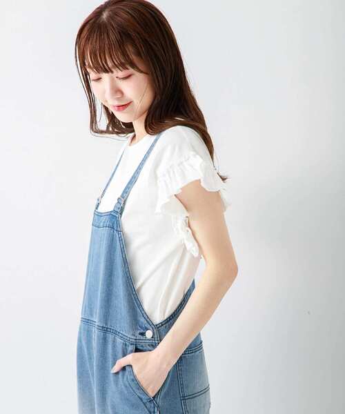 URBAN RESEARCH Sonny Label（アーバンリサーチサニーレーベル）の「『WEB限定』フリルスリーブプルオーバー（Tシャツ/カットソー・レディース・オフホワイト/ブラック/ブラック系その他/ブルー系その他・FREE）」の7枚目の写真