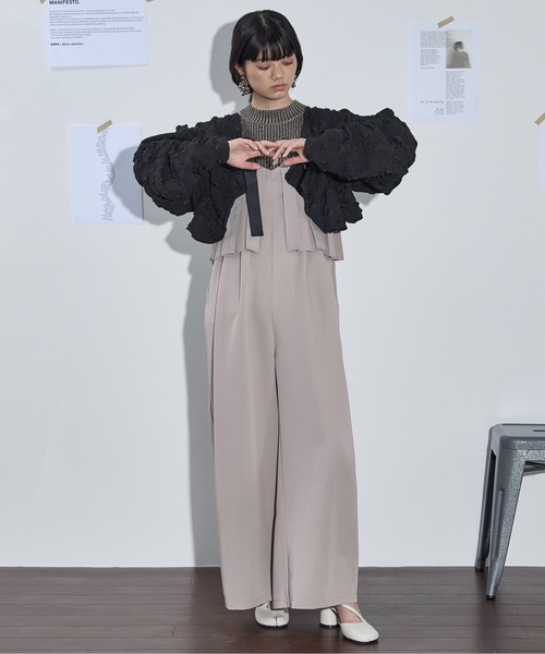 THE YOn(ザヨン)の「ドロストスリーブジャガードフリルボレロ(カーディガン/ボレロ・レディース・アイボリー/ブラック/ブラウン・FREE)」の21枚目の写真