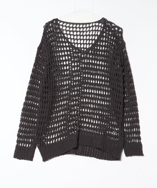 .KOM（ドットコム）の「A'GEM/9 × .kom 『.KOM/ドットケーオーエム』メッシュルーズニット（ニット/セーター・レディース・ブラック/カーキ/ホワイト/ピンク・FREE）」の12枚目の写真