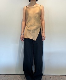 トップス CLANE DRAPE SATIN CAMISOLE TOPS BLACK CLANE OFFICIAL ONLINE STORE