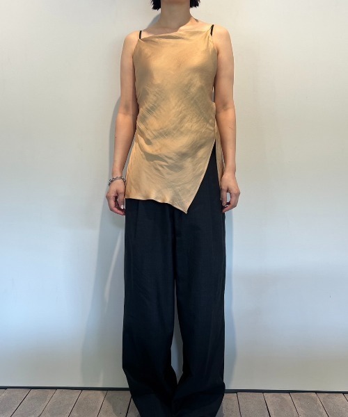 CLANE DRAPE SATIN CAMISOLE TOPS