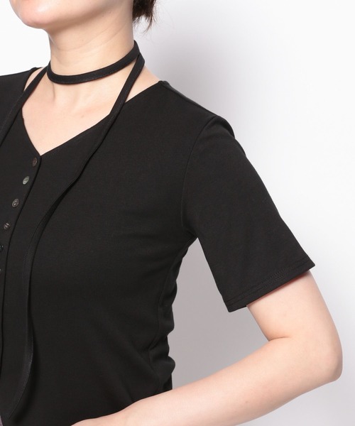 3.3 Field Trip （3.3フィールドトリップ）の「3.3 Field Trip／マフラーツキボタンカーデ（Tシャツ/カットソー・レディース・ブラック/アイボリー/カーキ・FREE）」の16枚目の写真