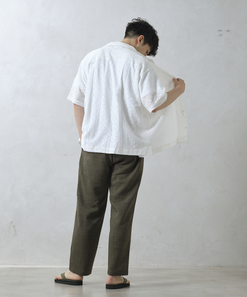 JOURNAL STANDARD relume（ジャーナルスタンダード　レリューム）の「"吸水速乾" TECH DRY ワイドイージーパンツ（スラックス・メンズ・ブラック/アイボリー/オリーブ/クリアブルー・SMALL/MEDIUM/LARGE）」の6枚目の写真