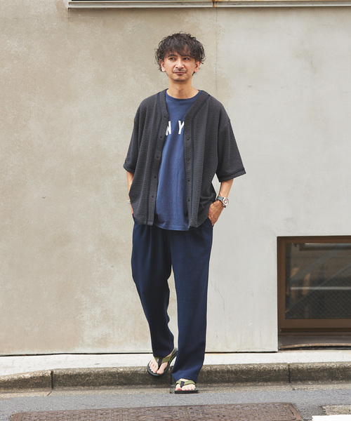 JOURNAL STANDARD relume（ジャーナルスタンダード　レリューム）の「"吸水速乾" TECH DRY ワイドイージーパンツ（スラックス・メンズ・ブラック/アイボリー/オリーブ/クリアブルー・SMALL/MEDIUM/LARGE）」の12枚目の写真