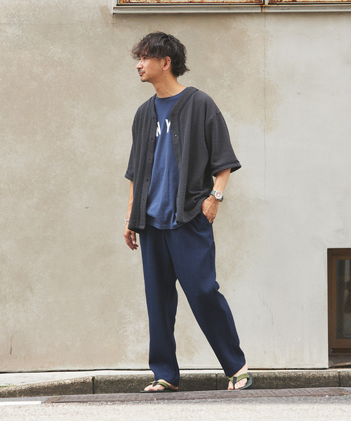 JOURNAL STANDARD relume（ジャーナルスタンダード　レリューム）の「"吸水速乾" TECH DRY ワイドイージーパンツ（スラックス・メンズ・ブラック/アイボリー/オリーブ/クリアブルー・SMALL/MEDIUM/LARGE）」の13枚目の写真