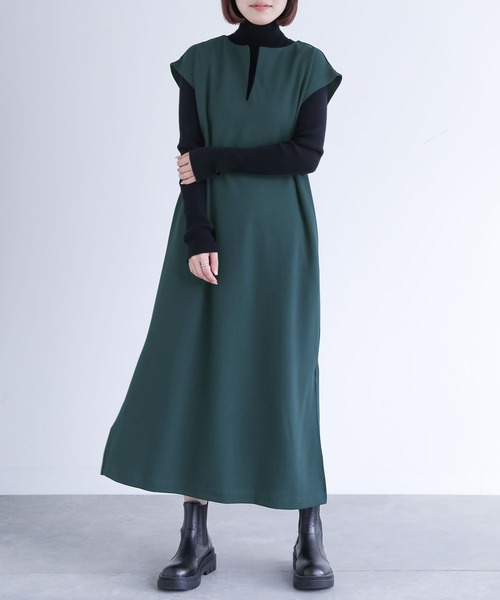 n'OrLABEL(ノアールレーベル)の「『キーネックジャンパースカート』(ジャンパースカート・レディース・ブラック/ブルーグリーン/ブラウン・1/2)」の3枚目の写真