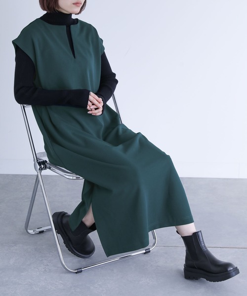 n'OrLABEL(ノアールレーベル)の「『キーネックジャンパースカート』(ジャンパースカート・レディース・ブラック/ブルーグリーン/ブラウン・1/2)」の22枚目の写真