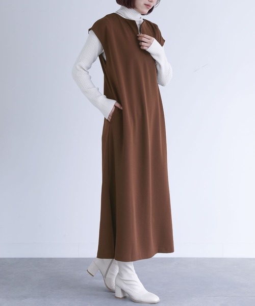 n'OrLABEL(ノアールレーベル)の「『キーネックジャンパースカート』(ジャンパースカート・レディース・ブラック/ブルーグリーン/ブラウン・1/2)」の15枚目の写真