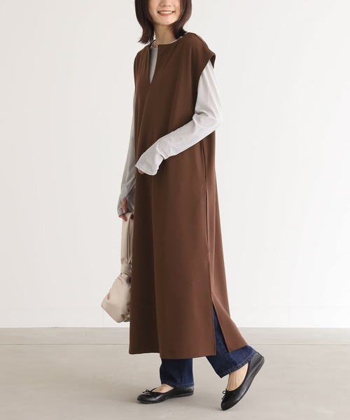 n'OrLABEL(ノアールレーベル)の「『キーネックジャンパースカート』(ジャンパースカート・レディース・ブラック/ブルーグリーン/ブラウン・1/2)」の12枚目の写真