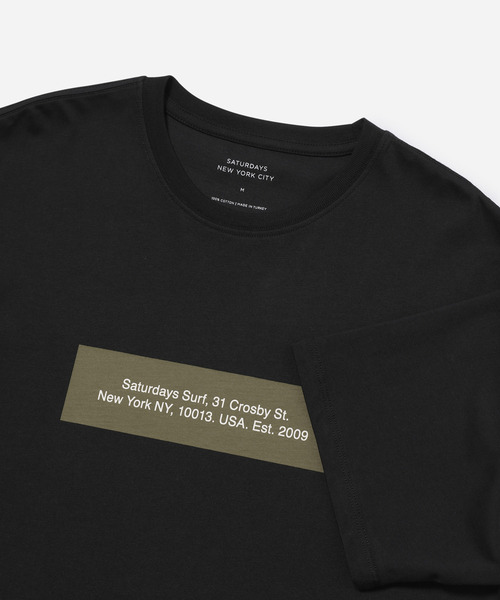 Saturdays NYC(サタデーズ ニューヨークシティ )の「Saturdays Block Standard SS Tee(Tシャツ/カットソー・メンズ・ブラック/オフホワイト・XL/S/M/L/X-SMALL)」の7枚目の写真