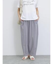 Samansa Mos2 blue | 【多機能】カーブパンツ(その他パンツ)