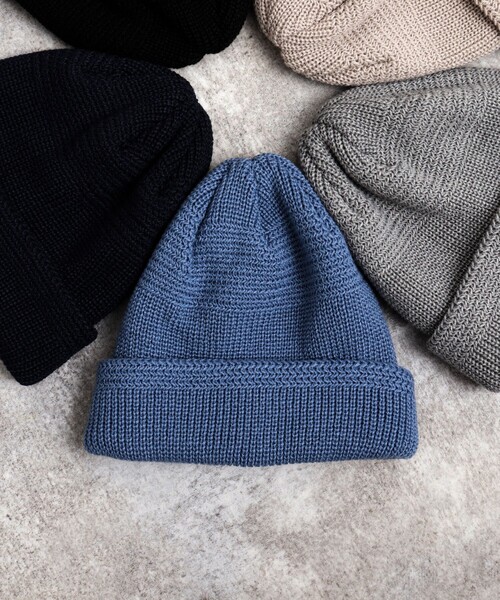 NOLLEY’S（ノーリーズ）の「RICH LUX ニットキャップ（ニットキャップ/ビーニー・メンズ・ベージュ/ダークネイビー/ライトグレー/ブラック/グレイッシュブルー・FREE）」の6枚目の写真