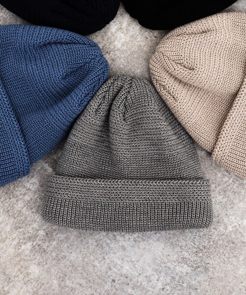 NOLLEY’S（ノーリーズ）の「RICH LUX ニットキャップ（ニットキャップ/ビーニー・メンズ・ベージュ/ダークネイビー/ライトグレー/ブラック/グレイッシュブルー・FREE）」の8枚目の写真