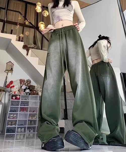 LYEON(リヨン)の「ピグメントスウェットパンツ/イージーパンツ(スウェットパンツ・レディース・ブラック/カーキ・FREE)」の5枚目の写真