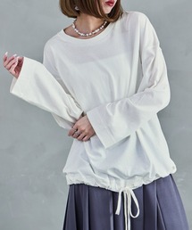 【M-5L】2WAYバルーントップス 長袖 ロングスリーブ カットソー バルーンシルエット