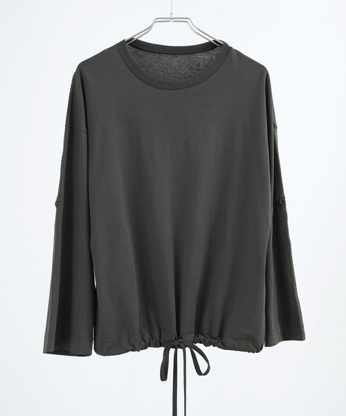 Fashion Letter(ファッションレター)の「【M-5L】2WAYバルーントップス 長袖 ロングスリーブ カットソー バルーンシルエット(Tシャツ/カットソー・レディース・カーキ/グレイッシュベージュ/ブラック/オフホワイト/チャコールグレー・4L~5L/LL~3L/M~L)」の6枚目の写真