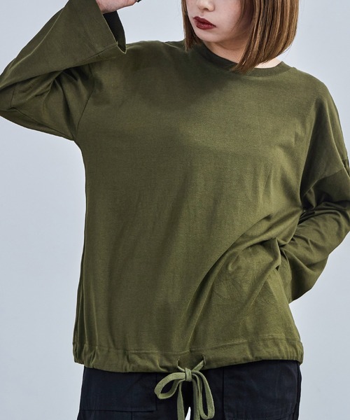 Fashion Letter(ファッションレター)の「【M-5L】2WAYバルーントップス 長袖 ロングスリーブ カットソー バルーンシルエット(Tシャツ/カットソー・レディース・カーキ/グレイッシュベージュ/ブラック/オフホワイト/チャコールグレー・4L~5L/LL~3L/M~L)」の17枚目の写真
