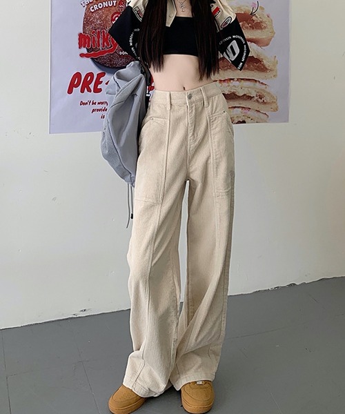 HALEY PESCA（ヘーリーペスカ）の「HALEY PESCA/コーデュロイ　ワイドレッグパンツ（その他パンツ・レディース・ブラック/ホワイト/ブラウン・LARGE/MEDIUM/SMALL）」の10枚目の写真