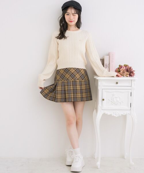 ems excite（エムズエキサイト）の「ケーブルNTPO（ニット/セーター・レディース・ダークブルー/ナチュラル/ダークグレー/レッド・FREE）」の7枚目の写真