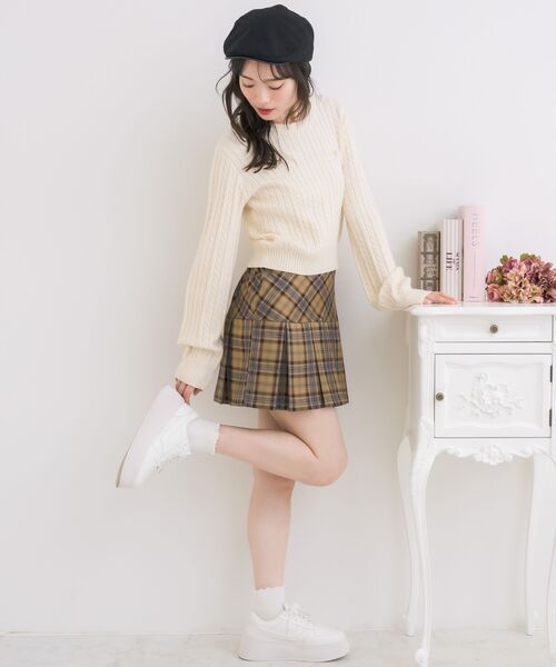 ems excite（エムズエキサイト）の「ケーブルNTPO（ニット/セーター・レディース・ダークブルー/ナチュラル/ダークグレー/レッド・FREE）」の8枚目の写真