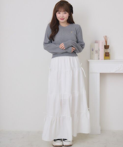 ems excite（エムズエキサイト）の「ケーブルNTPO（ニット/セーター・レディース・ダークブルー/ナチュラル/ダークグレー/レッド・FREE）」の18枚目の写真