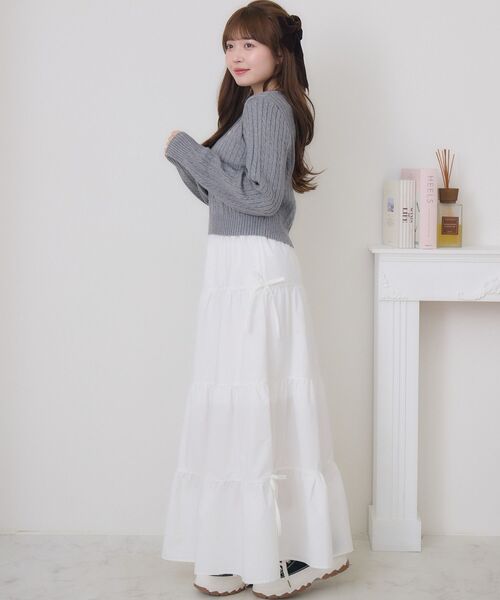 ems excite（エムズエキサイト）の「ケーブルNTPO（ニット/セーター・レディース・ダークブルー/ナチュラル/ダークグレー/レッド・FREE）」の20枚目の写真