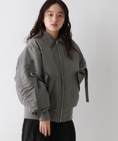 RAGEBLUE（レイジブルー）の「＜AIRTHERMAL/高機能中綿＞MA-1フライトジャケット（MA-1・レディース・オリーブ/グレー・FREE）」の21枚目の写真