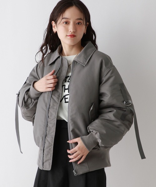 RAGEBLUE（レイジブルー）の「＜AIRTHERMAL/高機能中綿＞MA-1フライトジャケット（MA-1・レディース・オリーブ/グレー・FREE）」の22枚目の写真