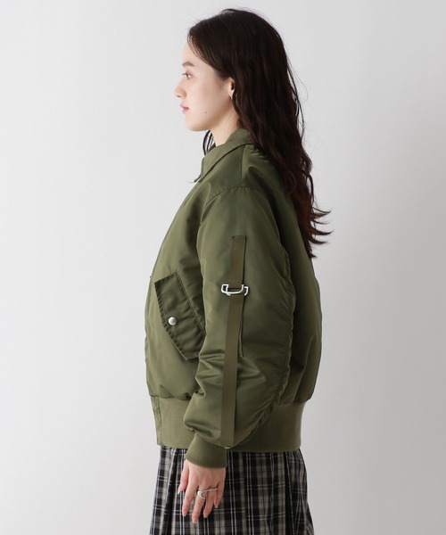 RAGEBLUE（レイジブルー）の「＜AIRTHERMAL/高機能中綿＞MA-1フライトジャケット（MA-1・レディース・オリーブ/グレー・FREE）」の9枚目の写真