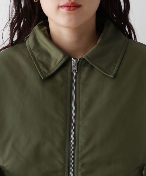 RAGEBLUE（レイジブルー）の「＜AIRTHERMAL/高機能中綿＞MA-1フライトジャケット（MA-1・レディース・オリーブ/グレー・FREE）」の12枚目の写真