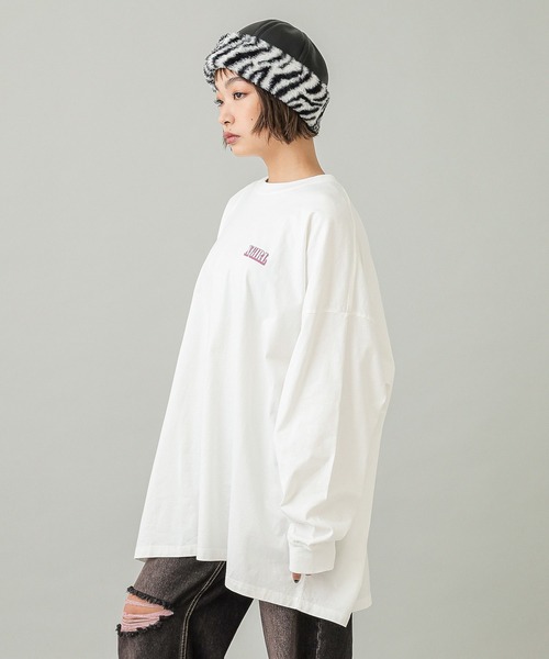 X-girl(エックスガール)の「FAUX FUR BRIM HAT(ハット・レディース・ブラック/ホワイト・ONE SIZE)」の7枚目の写真