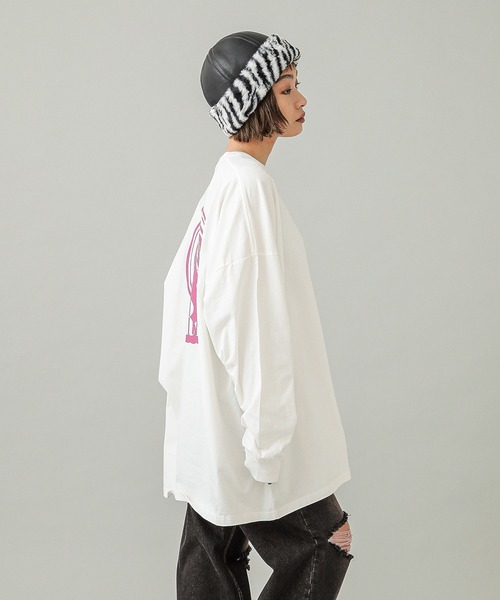 X-girl(エックスガール)の「FAUX FUR BRIM HAT(ハット・レディース・ブラック/ホワイト・ONE SIZE)」の8枚目の写真