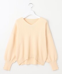 【洗える】Vネック プルオーバー ニット