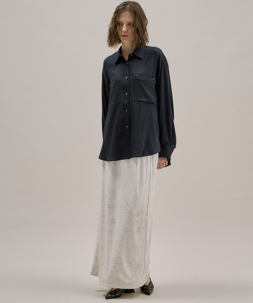 PUBLIC TOKYO ベロアナロースカート ブラック ベロアナロースカート（スカート）｜PUBLIC TOKYO（パブリック