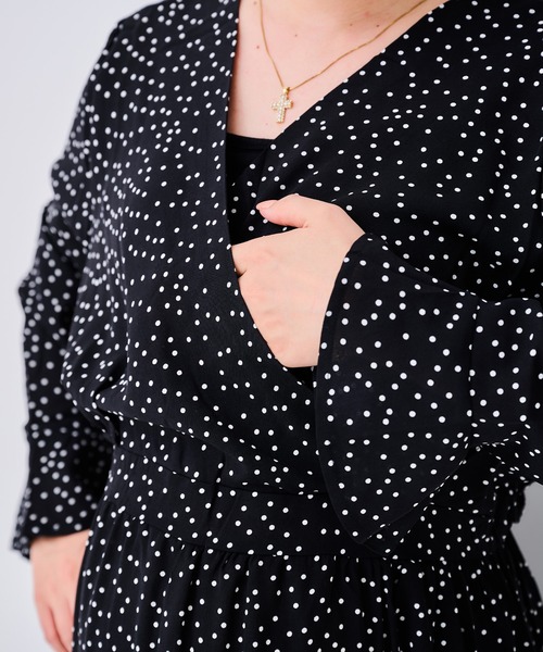 CHOCOA(チョコア)の「ドットラップワンピース(マタニティウェア/グッズ・レディース・ブラック・FREE)」の5枚目の写真