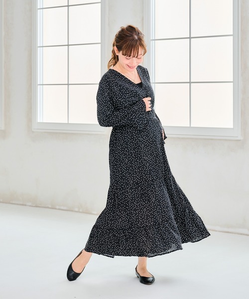 CHOCOA(チョコア)の「ドットラップワンピース(マタニティウェア/グッズ・レディース・ブラック・FREE)」の19枚目の写真