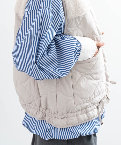 refinedworks(リファインドワークス)の「【refinedworks】 秋に使いやすい!キルティングベスト!(ベスト・レディース・ブラック/オフホワイト・FREE)」の10枚目の写真