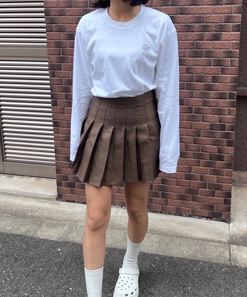 merrylatte（メリーラテ）の「『低身長用サイズあり』　ワンポイントロンT／長袖Tシャツ（Tシャツ/カットソー・レディース・ホワイト/A/C/D/E/B・MEDIUM/SMALL/LARGE/X-LARGE/X-SMALL）」の11枚目の写真