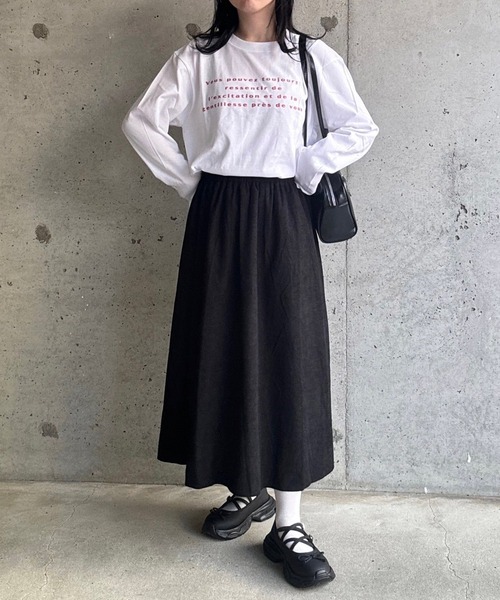 merrylatte（メリーラテ）の「『低身長用サイズあり』　ワンポイントロンT／長袖Tシャツ（Tシャツ/カットソー・レディース・ホワイト/A/C/D/E/B・MEDIUM/SMALL/LARGE/X-LARGE/X-SMALL）」の17枚目の写真