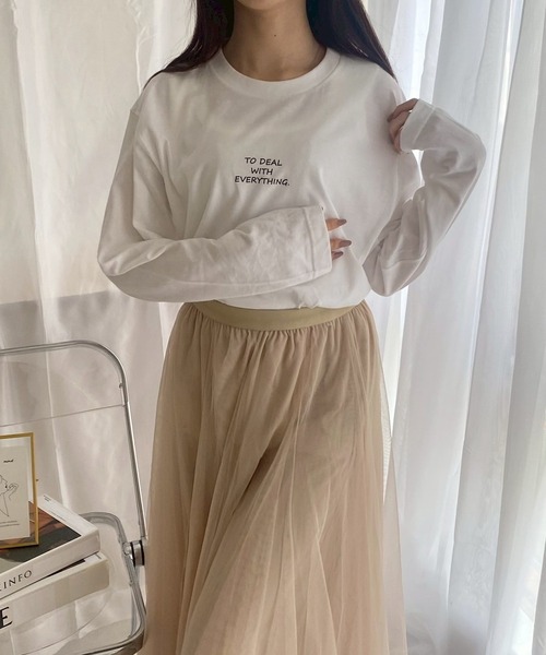 merrylatte（メリーラテ）の「『低身長用サイズあり』　ワンポイントロンT／長袖Tシャツ（Tシャツ/カットソー・レディース・ホワイト/A/C/D/E/B・MEDIUM/SMALL/LARGE/X-LARGE/X-SMALL）」の18枚目の写真