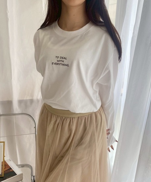 merrylatte（メリーラテ）の「『低身長用サイズあり』　ワンポイントロンT／長袖Tシャツ（Tシャツ/カットソー・レディース・ホワイト/A/C/D/E/B・MEDIUM/SMALL/LARGE/X-LARGE/X-SMALL）」の19枚目の写真