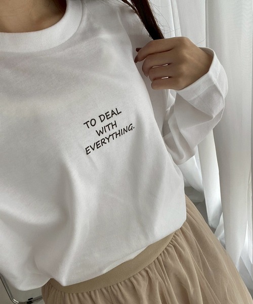 merrylatte（メリーラテ）の「『低身長用サイズあり』　ワンポイントロンT／長袖Tシャツ（Tシャツ/カットソー・レディース・ホワイト/A/C/D/E/B・MEDIUM/SMALL/LARGE/X-LARGE/X-SMALL）」の20枚目の写真